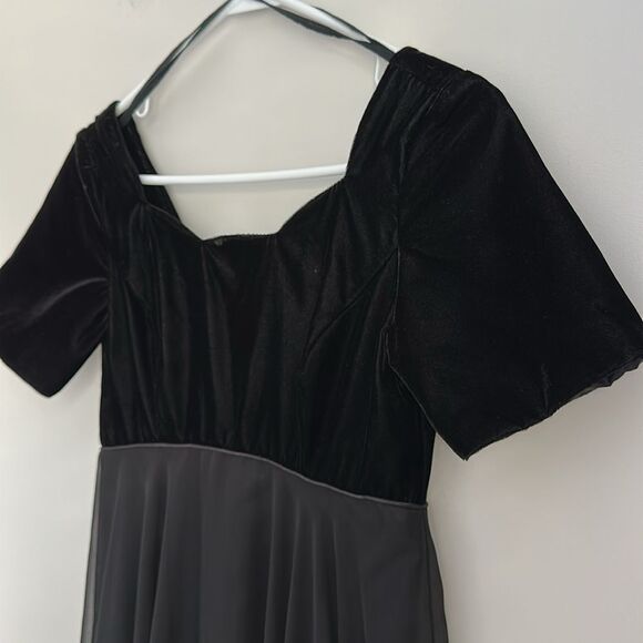 VTG Stage Accents Women Dark Romantic Whimisgoth Fairy Grunge Velvet Dress Sz.4 - Picture 4 of 10